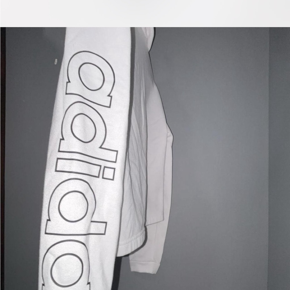 Adidas White Half-Zip Sweatshirt - Picture 3 of 4